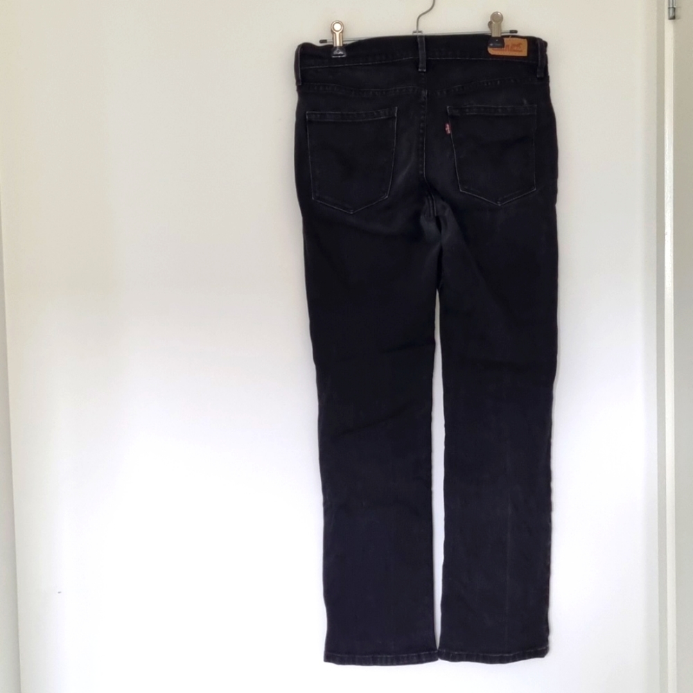 Levis, 505 straight leg black jeans, pockets, size 6 - Picture 5 of 11